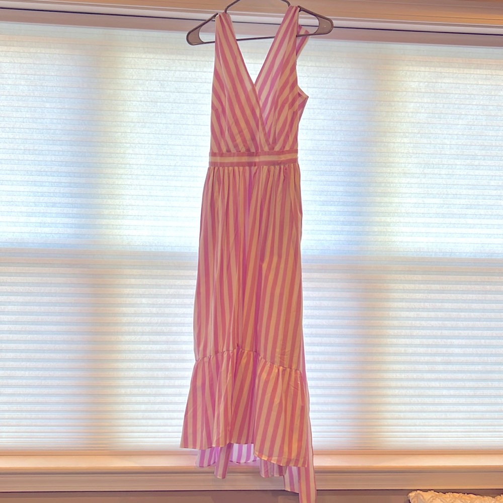 J. Crew Pink Stripe Cotton Poplin Dress Size 4